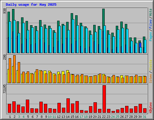 Daily usage for May 2025