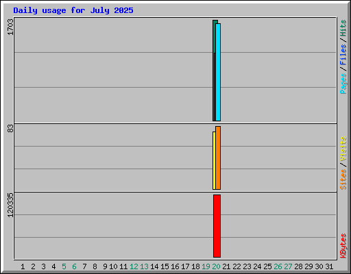 Daily usage for July 2025