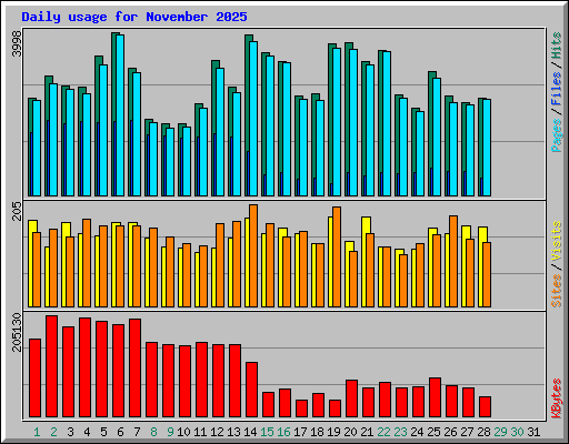 Daily usage for November 2025