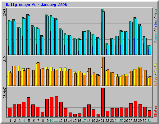 Daily usage for January 2026