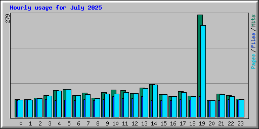 Hourly usage for July 2025