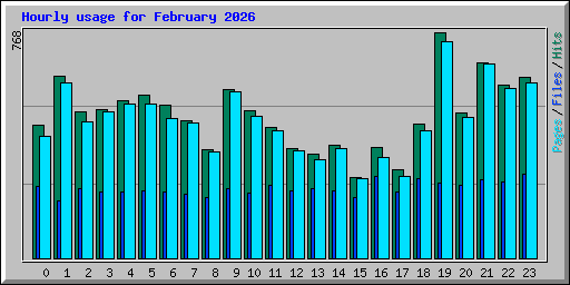 Hourly usage for February 2026